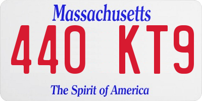 MA license plate 440KT9