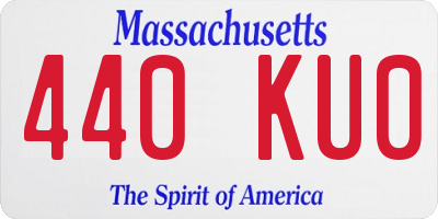 MA license plate 440KU0