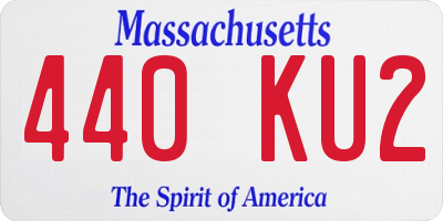 MA license plate 440KU2