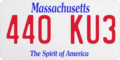 MA license plate 440KU3