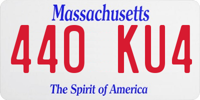 MA license plate 440KU4