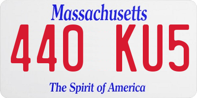 MA license plate 440KU5