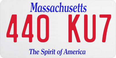 MA license plate 440KU7