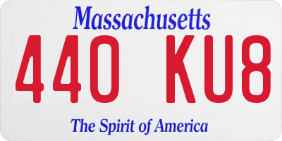 MA license plate 440KU8