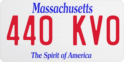 MA license plate 440KV0