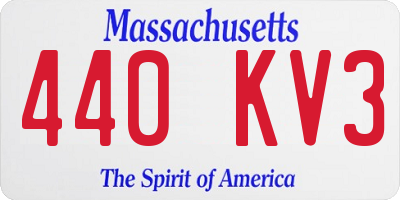MA license plate 440KV3