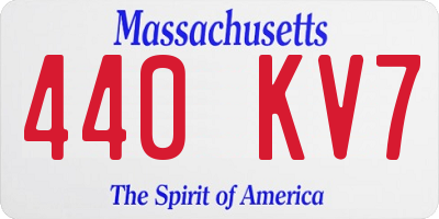 MA license plate 440KV7