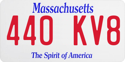 MA license plate 440KV8