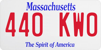 MA license plate 440KW0