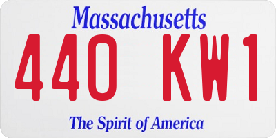 MA license plate 440KW1