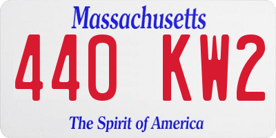 MA license plate 440KW2