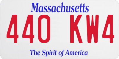 MA license plate 440KW4