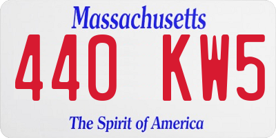 MA license plate 440KW5