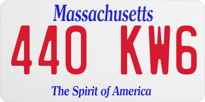 MA license plate 440KW6