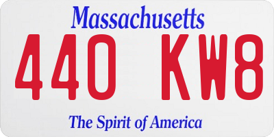 MA license plate 440KW8