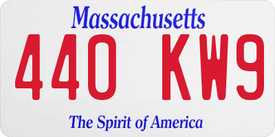 MA license plate 440KW9