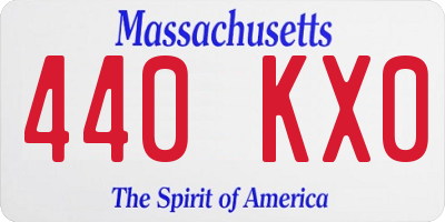 MA license plate 440KX0
