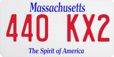MA license plate 440KX2