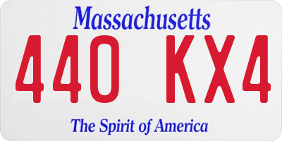 MA license plate 440KX4
