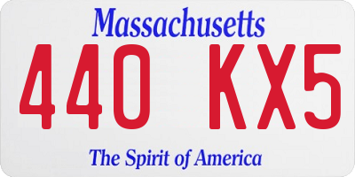 MA license plate 440KX5