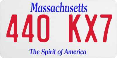 MA license plate 440KX7