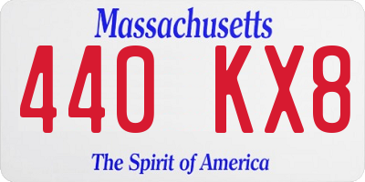 MA license plate 440KX8