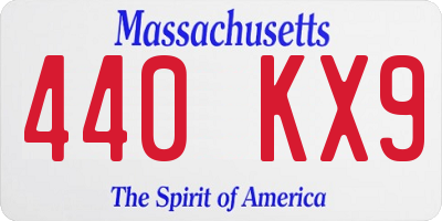 MA license plate 440KX9