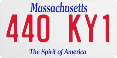 MA license plate 440KY1