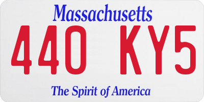 MA license plate 440KY5