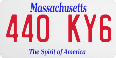 MA license plate 440KY6