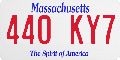 MA license plate 440KY7