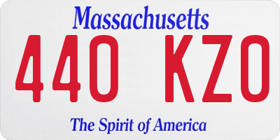 MA license plate 440KZ0