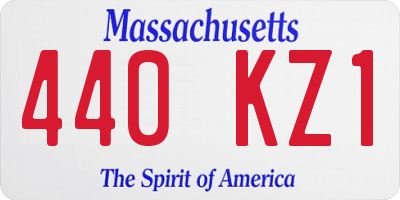 MA license plate 440KZ1