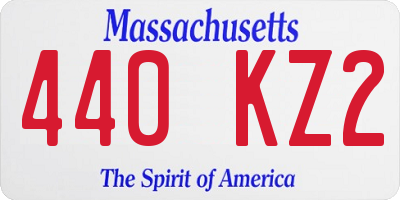 MA license plate 440KZ2