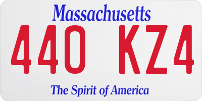 MA license plate 440KZ4