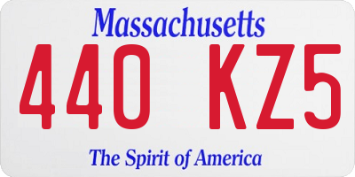 MA license plate 440KZ5
