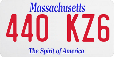 MA license plate 440KZ6