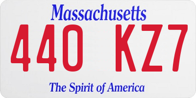 MA license plate 440KZ7