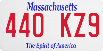 MA license plate 440KZ9