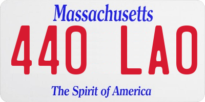 MA license plate 440LA0