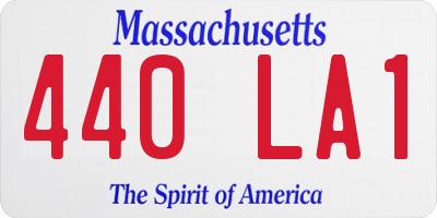 MA license plate 440LA1
