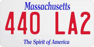 MA license plate 440LA2