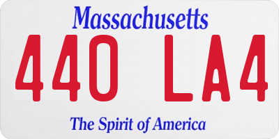 MA license plate 440LA4