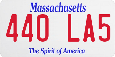 MA license plate 440LA5