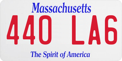 MA license plate 440LA6