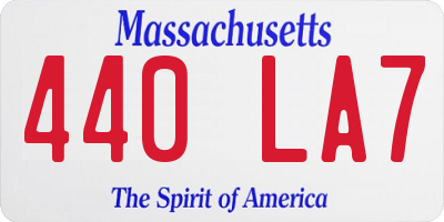MA license plate 440LA7