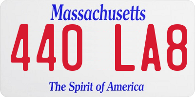 MA license plate 440LA8