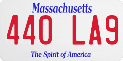 MA license plate 440LA9