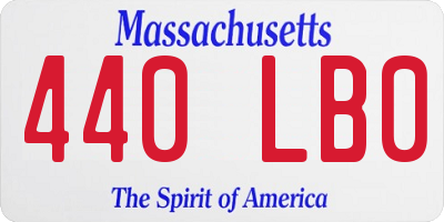 MA license plate 440LB0