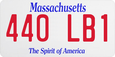 MA license plate 440LB1